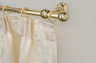 GARESA Gardinenstange ANDREA, Ø 20 mm, 1-läufig, Wunschmaßlänge, verschraubt, Metall, Vorhanggarnitur, verlängerbar, Endknopf Kugel kurz, mit Ringen