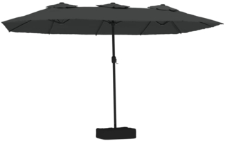 vidaXL Doppel-Sonnenschirm mit LED-Leuchten Anthrazit 449x265 cm 362955