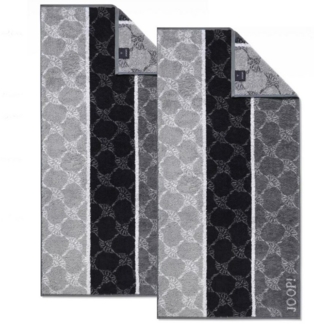 JOOP! Handtuch 2 Stück Joop! Handtuch 1657-97 Cornflower Stripes Schwarz 50x100, Walkfrottier (2-St), 100% Baumwolle