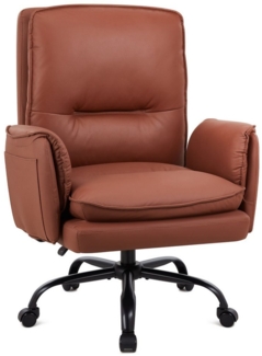 IWMH Chefsessel Ergonimischer Bürostuhl mit Armlehnen (Höhenverstellbarer Einzelsofa mit Rollen), Schreibtischstuhl für Büro Wohnzimmer Schlafzimmer Gaming