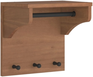 vidaXL Wandgarderobe SANDNES 43x30x42 cm Massivholz Kiefer 4010455