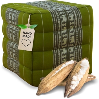 livasia Polsterhocker Würfelkissen, vegan und handgefertigt, 40x40x40cm, Kapok