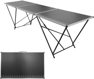 Tapeziertisch klappbar, Arbeitstisch 300 x 60 cm, Mehrzwecktisch mit Messskala