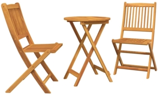 vidaXL Garten Bistro Set 3 pcs Braun Akazie Massivholz 42000947