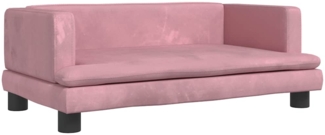 vidaXL Hundebett Rosa 80x45x30 cm Samt 171897