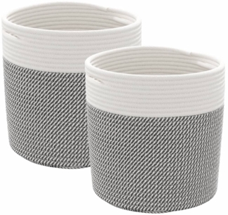 vidaXL Aufbewahrungskörbe 2 Stk. Grau und Weiß Ø28x28 cm Baumwolle 358458