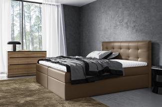 Boxspringbett Schlafzimmerbett VIDE XL, Braun, 160x220 cm, Kunstleder