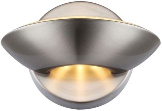 Wandleuchte, Up Down, 2 Flammig, Nickel matt, H 15,5cm