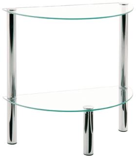 Beistelltisch >Emden< in Chrom aus Stahl, Glas - 45x47x22cm (BxHxT)