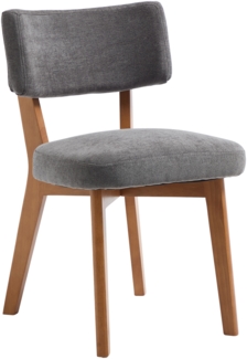 LVHOM 2er Set Esszimmerstühle Leinenstoff, Polsterstuhl aus Massivholz, belastbar bis 200 kg, Stuhl für Esszimmer, Homeoffice & Wohnzimmer, Grau