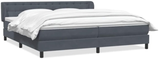 vidaXL Boxspringbett mit Matratzen Dunkelgrau 200x210 cm Samt 3317878