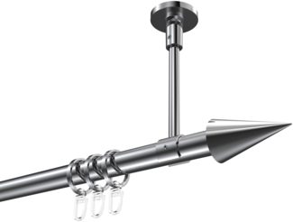 Gardinenstangen-Set Sonette Savio 480 cm (geteilt in 3 x 160 cm), 1-läufig, 20 mm Ø Chrom