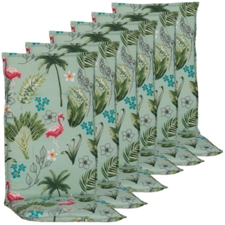 NYVI Hochlehnerauflage Hochlehner Auflagen Rio 6er Set - Stuhlauflage für Gartenstühle, (6 St), Sitzauflage, Pflegeleicht, Robust, Bequem