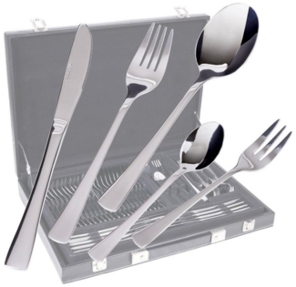 GRÄWE Besteckkoffer für 12 Personen aus Edelstahl, Besteckset 60-teilig, Aufbewahrungsbox inkl. Kuchengabeln