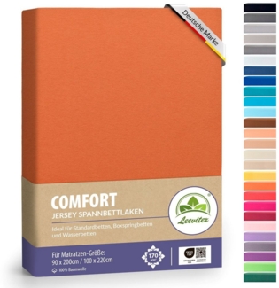 leevitex® Spannbettlaken JS_Terra_90er, Gummizug: rundum, schwer und dick, 100% Jersey-Baumwolle, auch Boxspringbett geeignet