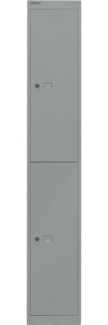 Bisley Garderobenschrank Office, 1 Abteil, 2 Fächer, T 457 mm, Farbe silber
