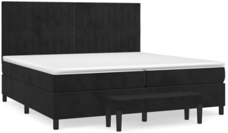 vidaXL Boxspringbett mit Matratze Schwarz 200x200 cm Samt 3137985