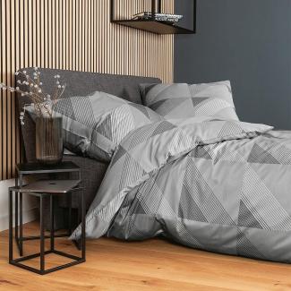Janine Mako-Satin Bettwäsche 135x200,80x80 2 teilig J. D. 87065-08-500 grau