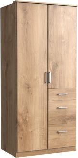 Kleiderschrank >Click< (B/H/T: 90x198x58 cm) in Plankeneiche-Nachbildung