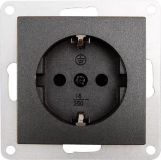 Schutzkontakt-Steckdose McPower ''Flair'' 250V~/16A, UP, Einsteckschutz, anthrazit
