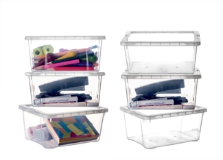 BigDean 6er Set Aufbewahrungsboxen mit Deckel 1,7L klein - belüftete & stapelbare Klarsichtboxen transparent - aus PP-Kunststoff - Organizer Box Aufbewahrung Ordnungsbox 19x14,5x9cm