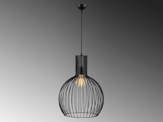 Deckenleuchte FELLINI - Metall - Höhe verstellbar - D. 38 x H. 66/146 cm - Schwarz