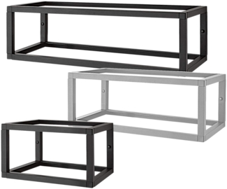 Aluments Quader-Rack Regal in EDELSTAHLOPTIK mit 30 cm Höhe und 90 cm Breite / Regalsystem / Modulregal