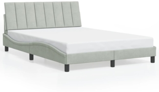 vidaXL Bettgestell ohne Matratze "Hanko" Hellgrau 140x190 cm Samt 3207843