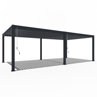 Weide Deluxe Plus | Pergola Voll Aluminium freistehend | 4 x 8 M | Lamellendach anthrazit