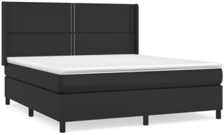 vidaXL Boxspringbett mit Matratze Schwarz 160x200 cm Kunstleder 3132447