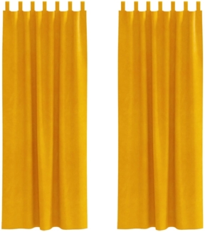 vidaXL Vorhänge 2 pcs Senfgelb 140 x 260 cm Samt 4107282