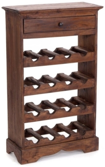 DESIGN DELIGHTS Weinregal WEINREGAL 85x55cm(HxB), Flaschenregal mit Schublade vintage braun