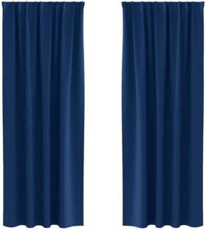 vidaXL Verdunkelungs-Vorhänge mit Ringen Dunkelblau Polyester 4107477