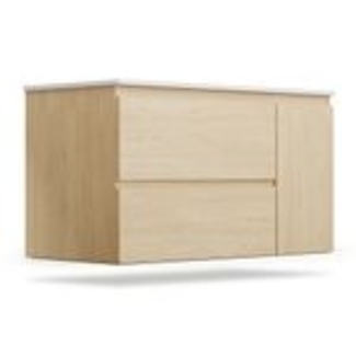 Blumfeldt Johnstone Waschbecken mit Unterschrank – anthrazit Waschtisch mit Soft-Close, Keramikbecken, Hochglanz, feuchtigkeitsbeständigem Material und geräumigen Schubladen – einfache Montage