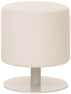 Sitzhocker - Max - Hocker Rundhocker Kunstleder Weiss 38x38 cm
