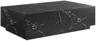Couchtisch 120 x 75 cm Marmoroptik Schwarz Rechteckig MDF
