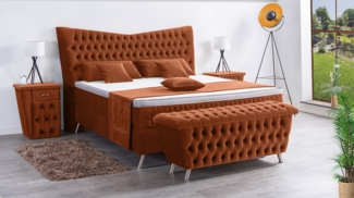 Meisterbetten Boxspringbett Juve 120x200 in VS-Terakotta, Matratzenbezug Optiflex, Ergoflex-Topper