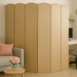 Bambus Paravent HWC-O30, Raumteiler Trennwand Sichtschutz, zusammenklappbar 6 Paneele 170x245 cm