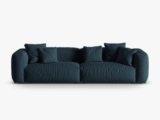 Micadoni Sofa Martina 4-Sitzer Strukturierter Stoff Jeansblau