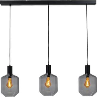 Pendelleuchte Porto 3-flammig Glas Schwarz-Transparent 100x19 cm