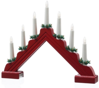 MARELIDA LED Schwibbogen LED Lichterbogen Weihnachtsleuchter 7 Kerzen Batteriebetrieb L: 39cm