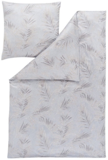 Estella Mako Jersey Bettwäsche 135x200 Keno natur silber Farn Blätter 6941-230