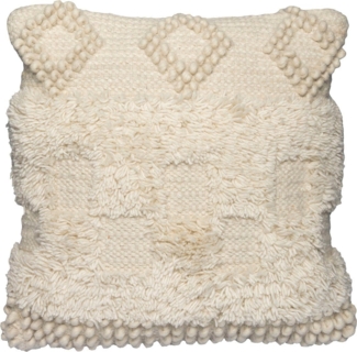 Kayoom Polsterauflage Kissen Bohist 125 Natural 45cm x 45cm, aus Handmanufaktur, (1 St), Verschlussart Reißverschluss, Boho-Style, kunstvolle Fransen