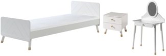Kinderzimmer Set Kamillah Kinderzimmer komplett MDF Satin Weiß