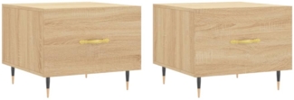 Couchtische, Sofatische 2 Stk. Sonoma-Eiche 50x50x40 cm Holzwerkstoff
