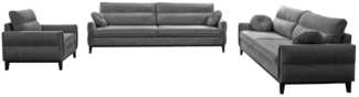 MOEBLO Polstergarnitur ESTELA 3+2+1, (Stoff Samt (Velour) Glamour Wohnlandschaft Sofa Couch Garnitur, Polstermöbel-Set Ohrensofa 3 Sitzer, 2 Sitzer und Sessel)