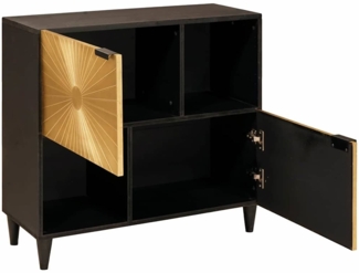 vidaXL Beistellschrank mit Speicher Schwarz und Gold 80 x 33.5 x 75 cm 4017855