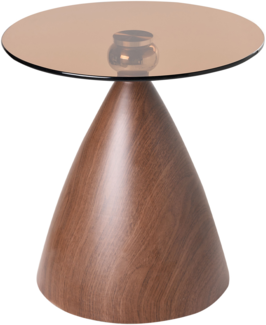 Beistelltisch CORELLA Sicherheitsglas Braun