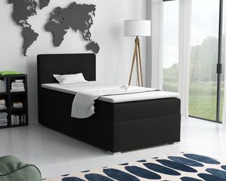 Deine Möbel 24 Boxspringbett DON Boxbett Einzelbett Polsterbett Jugendbett (Beige Hellgrau Grau Anthrazit Schwarz, 3-St, Set), 90x200 100x200 Velours Cord