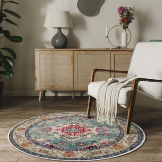 Teppich (150 x 150), 'Woopamuk495', 0,6 x 150 x 150, Türkis